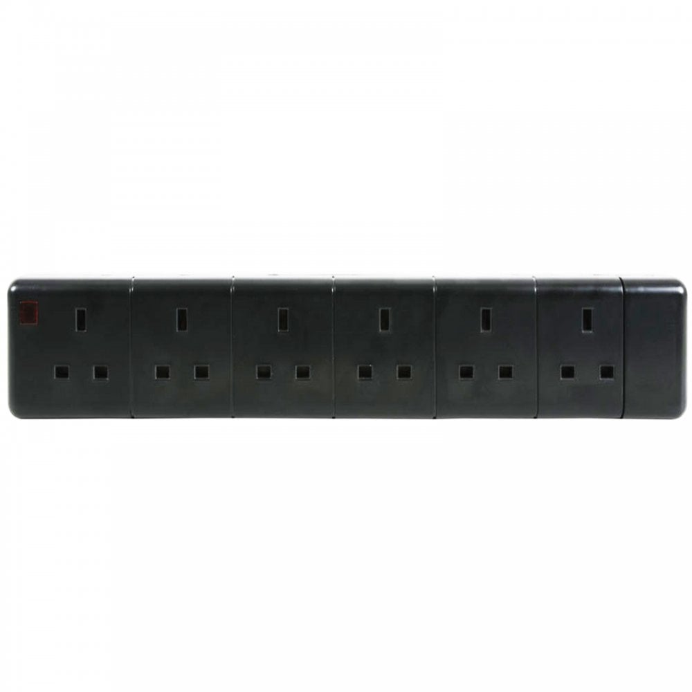 Rewirable 6 Gang Trailing UK Mains Socket