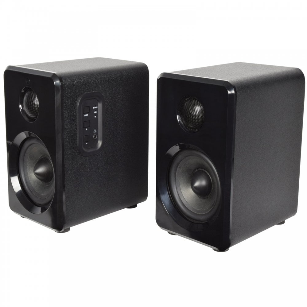 Pair of Black 30W Active Monitor / Bookshelf Speaker