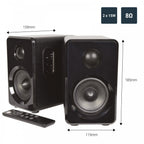 Pair of Black 30W Active Monitor / Bookshelf Speaker