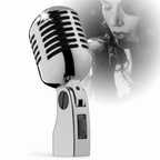 50s Style Retro Chrome Dynamic Microphone