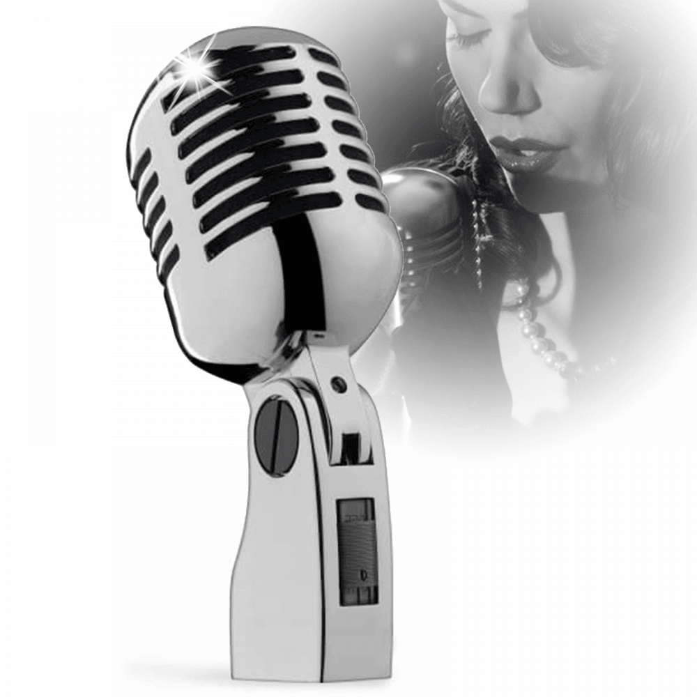 50s Style Retro Chrome Dynamic Microphone