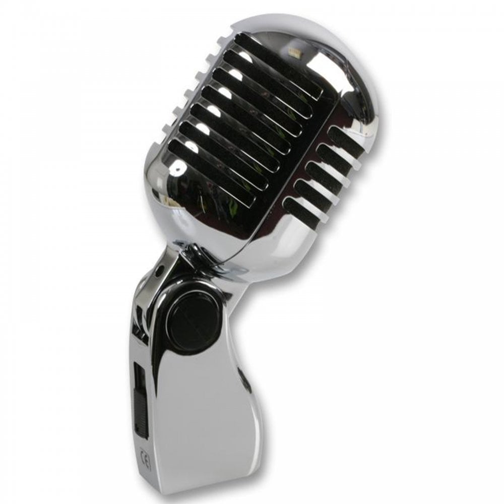 50s Style Retro Chrome Dynamic Microphone