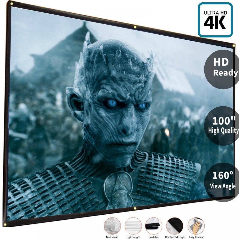 100 Inch 16:9 Front & Back Rear Projection Screen Curtains Film for All Projector