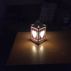 2 x Wooden Lantern Shabby Chic decor Heart Light