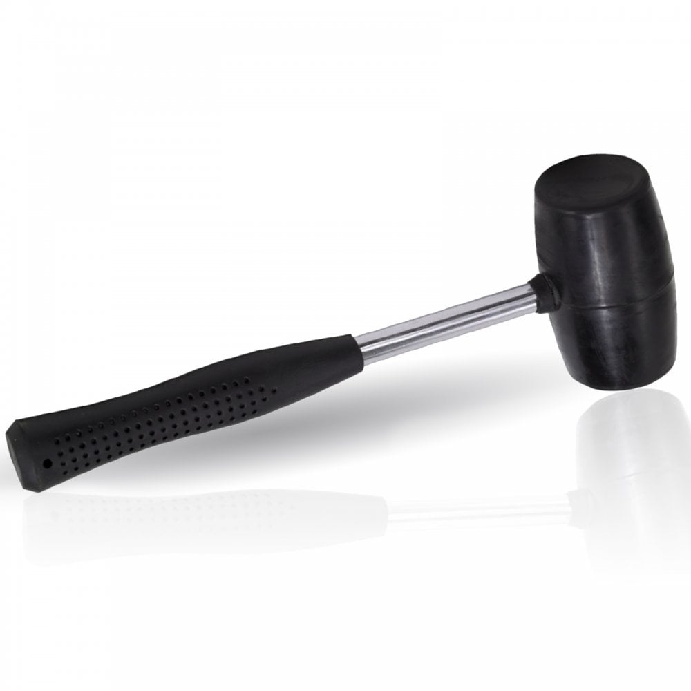 16oz Tubular Steel Rubber Mallet with Rubber Grip