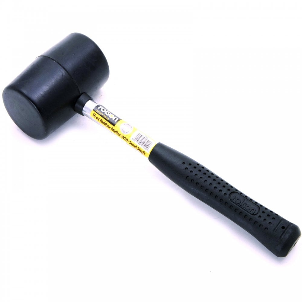 16oz Tubular Steel Rubber Mallet with Rubber Grip