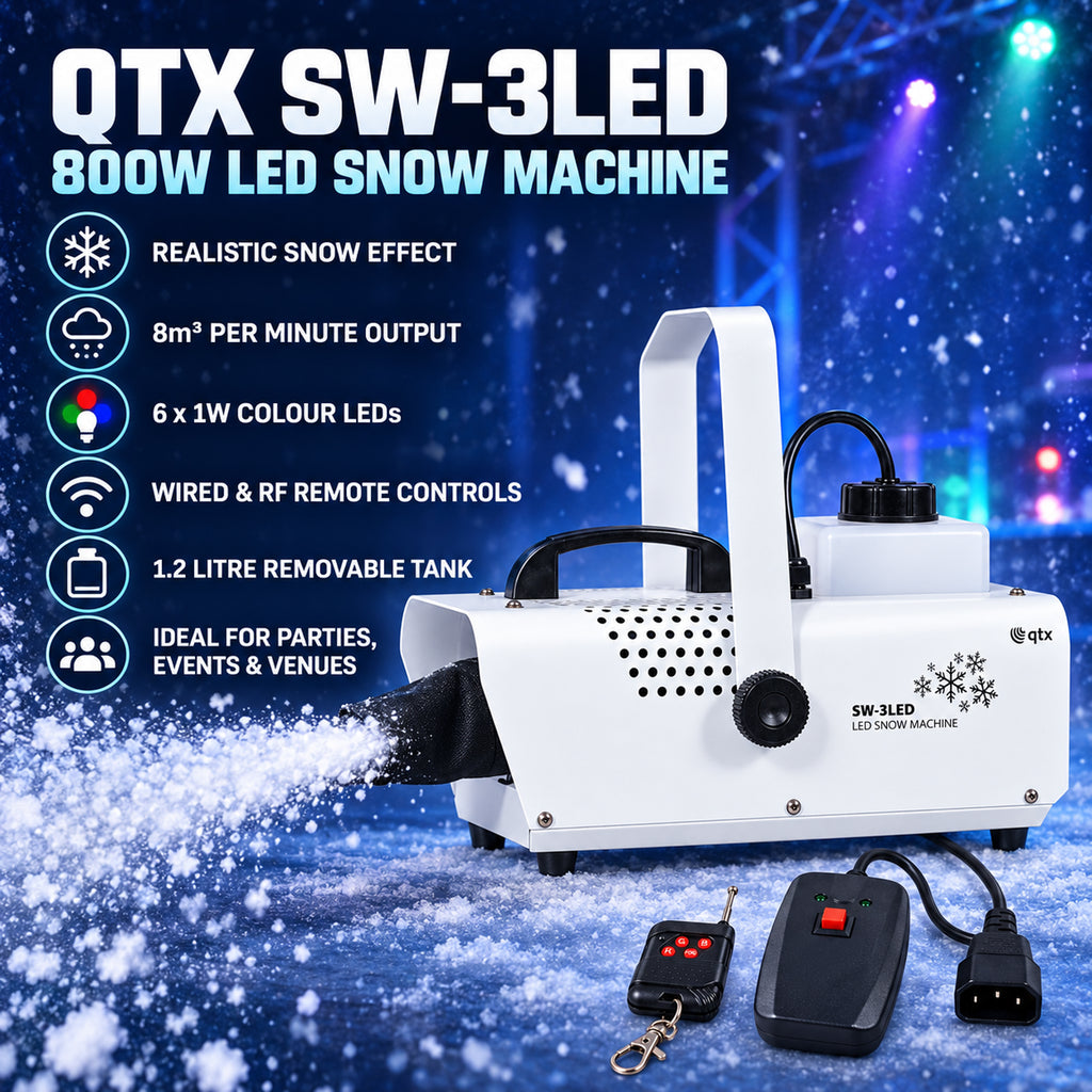 800w Artificial Snowflake Machine Wired & Wireless Remotes LED