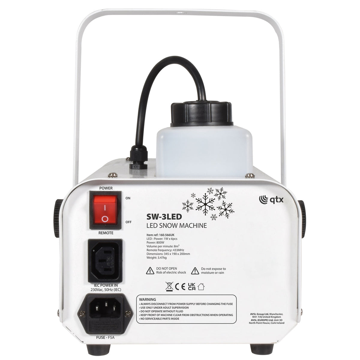 800w Artificial Snowflake Machine Wired & Wireless Remotes LED