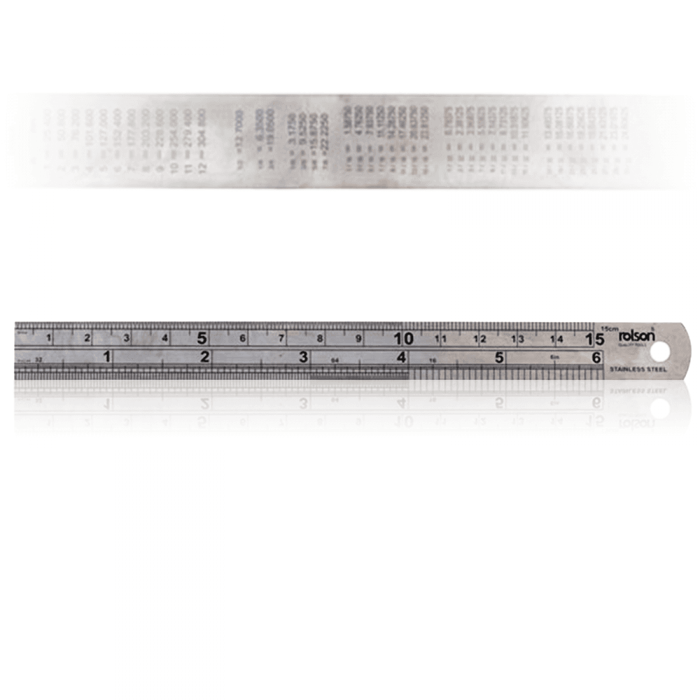 6" / 150mm Stainless Steel Ruler Metric & Imperial Engineers Pocket Rule