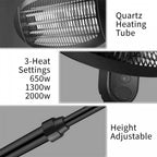 2kW Free Standing Patio Heater 3 Settings
