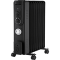 9 Fin Oil Filled Radiator 2kW with Timer Black