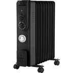 9 Fin Oil Filled Radiator 2kW with Timer Black