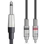 6.35mm Mono Jack to Twin RCA Cable