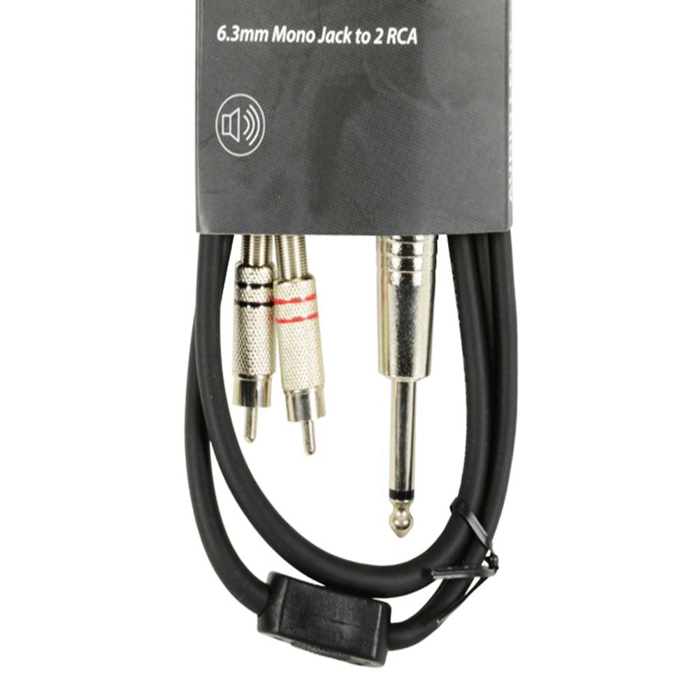 6.35mm Mono Jack to Twin RCA Cable
