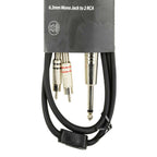 6.35mm Mono Jack to Twin RCA Cable