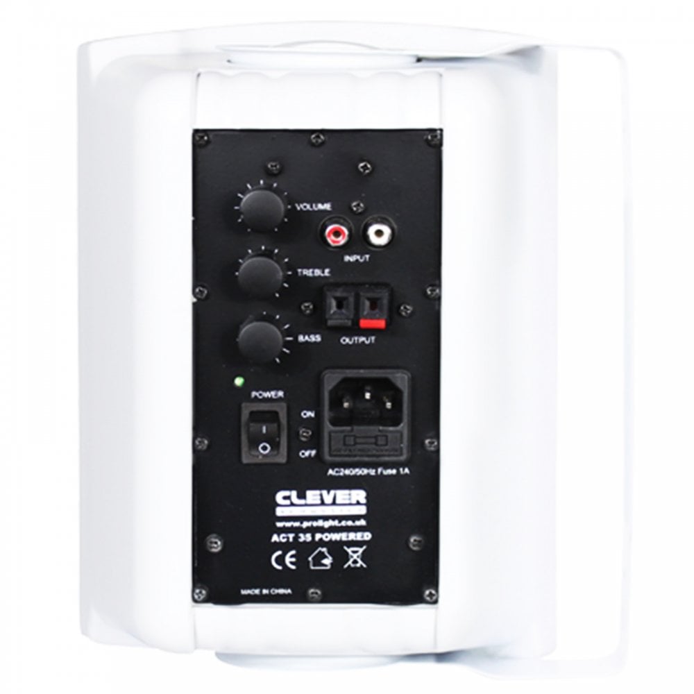 Pair of ACT 35 Watt White Powered Speakers