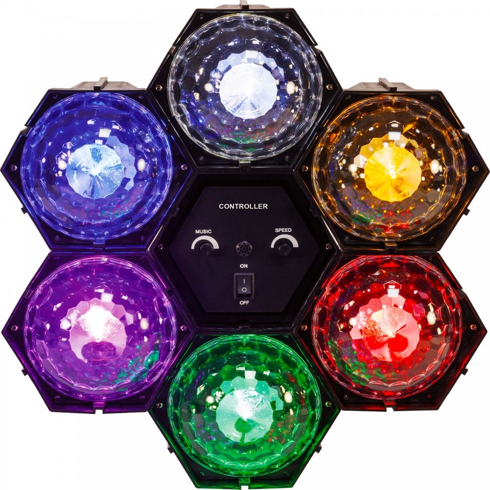6 Way Pod Disco Party DJ Multi Colour LED Lamp Light FX