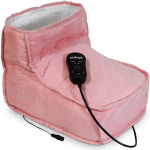 Fleece Lined Massage Boot in Pink Remote Control Heat & Speed Settings