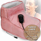 Fleece Lined Massage Boot in Pink Remote Control Heat & Speed Settings