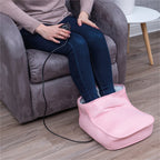 Fleece Lined Massage Boot in Pink Remote Control Heat & Speed Settings