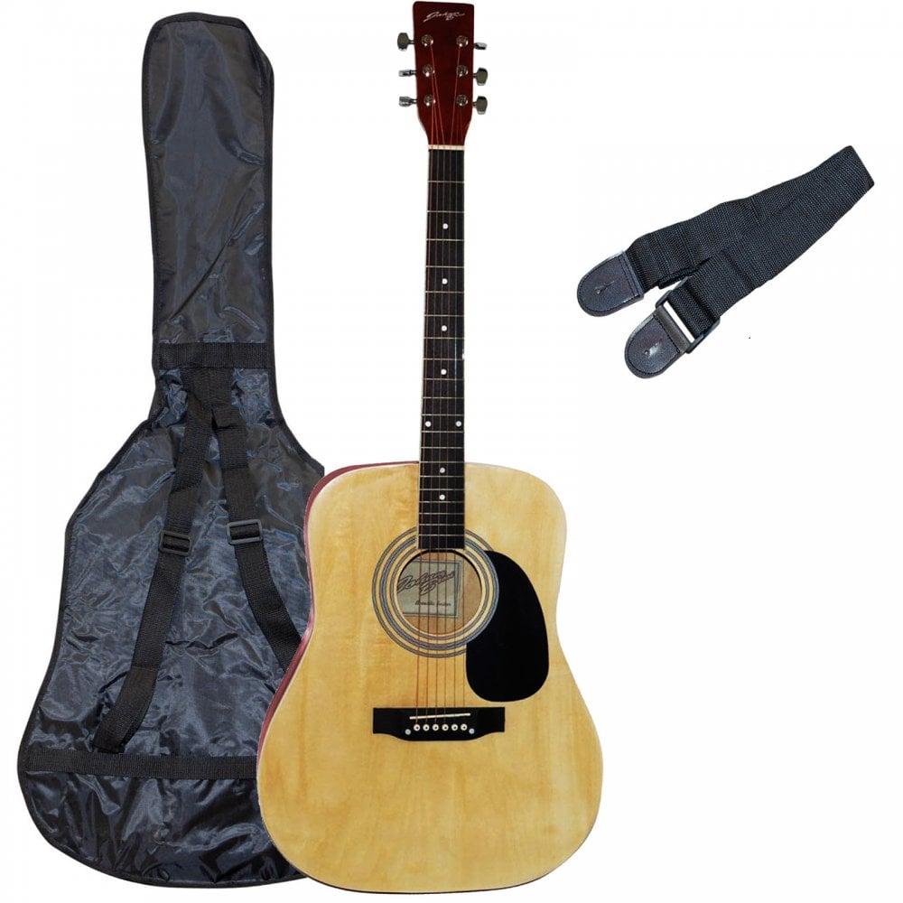 Full Size Black Acoustic Guitar with Bag and Strap