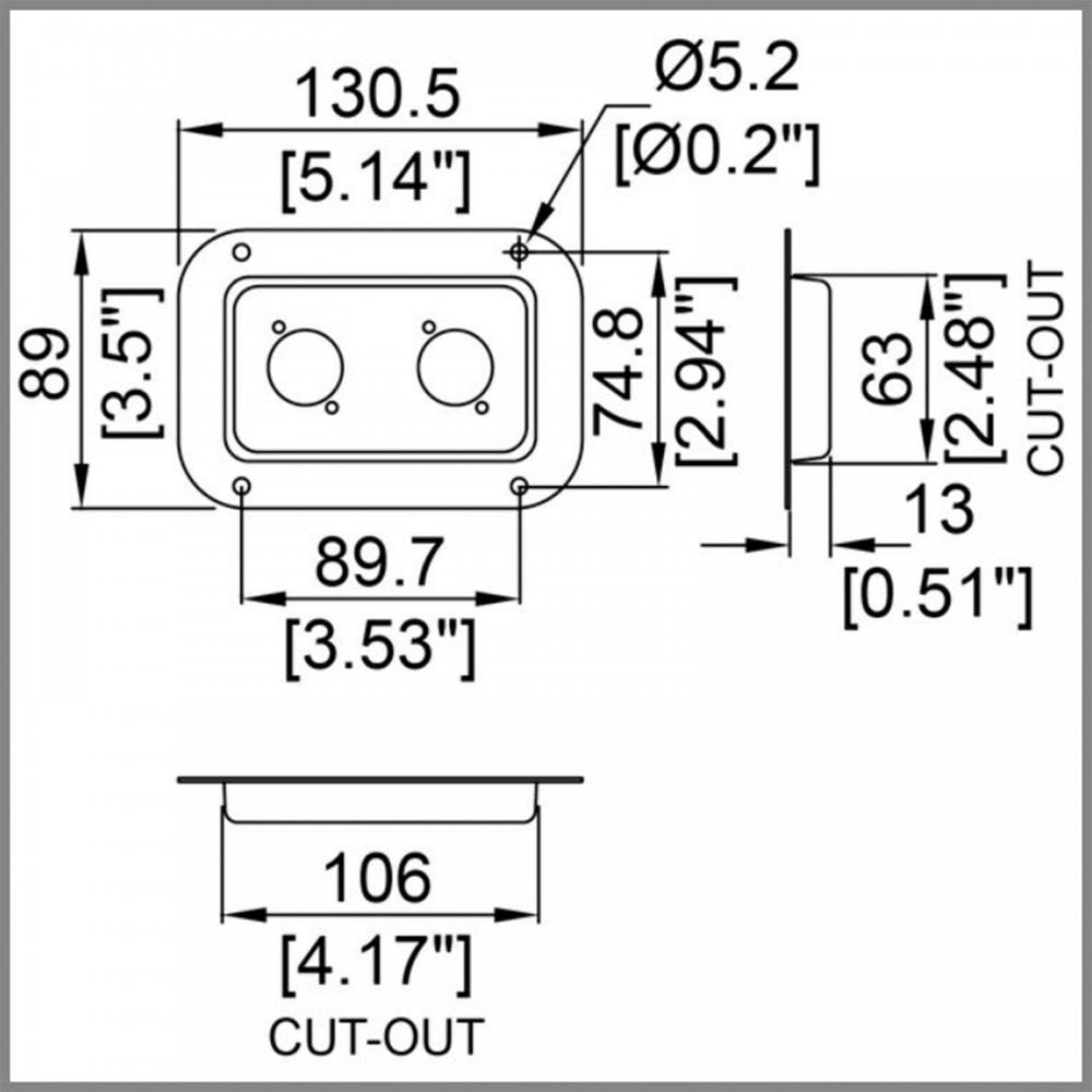 Connector Dish for Neutrik D Speakon Socket with Fixing Screws