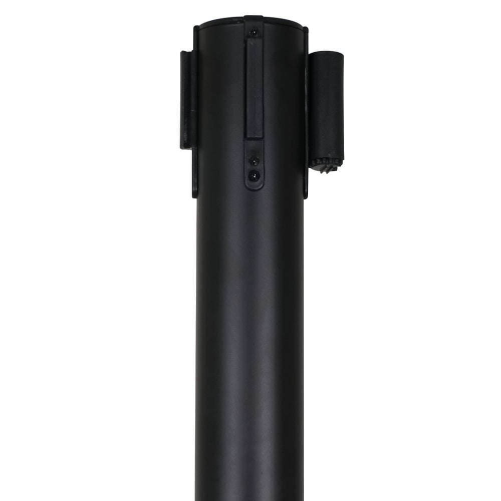 Retractable Barriers – Black Pole with Black Strap (Set of 2)