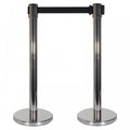 Retractable Barriers – Chrome Pole with Black Strap (Set of 2)