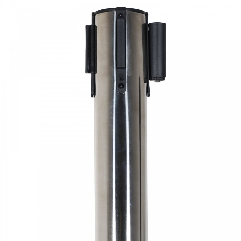 Retractable Barriers – Chrome Pole with Black Strap (Set of 2)