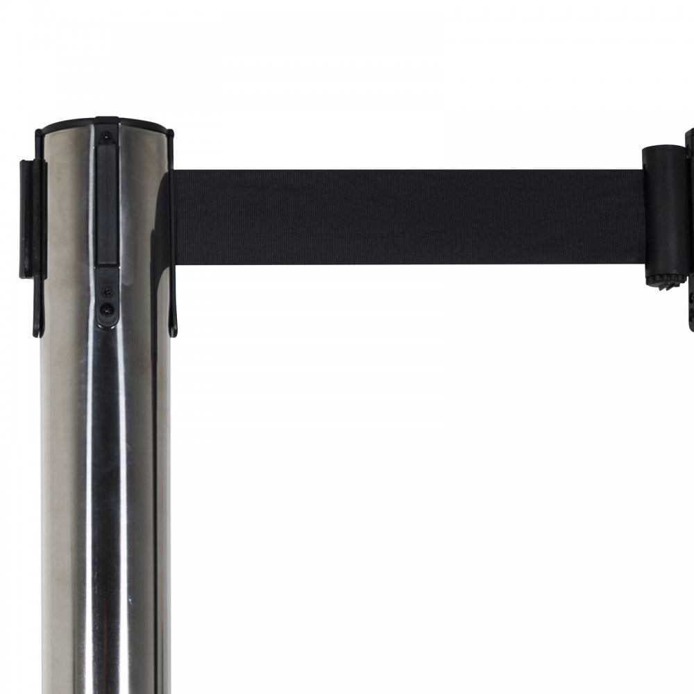 Retractable Barriers – Chrome Pole with Black Strap (Set of 2)