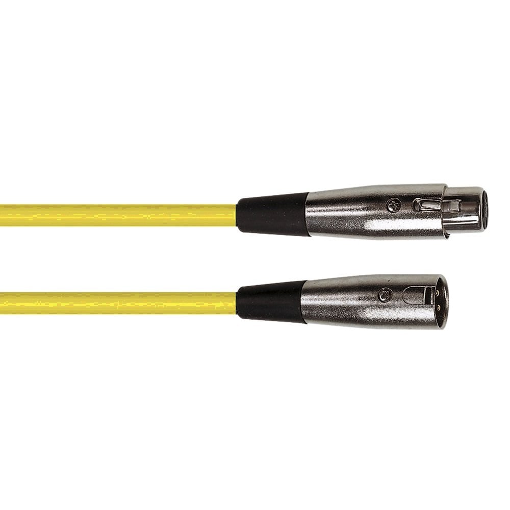 Pack of 5 Yellow 3 Pin XLR Line Female Socket to Male Plug Patch Lead 1M