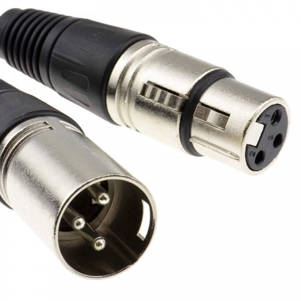Pack of 5 Red 3 Pin XLR Line Female Socket to Male Plug Patch Lead 1M