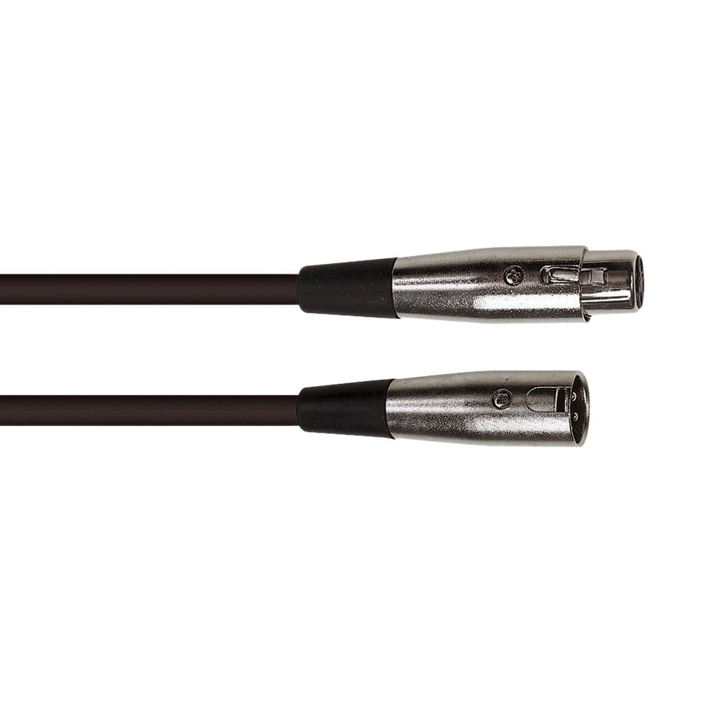 Pack of 5 Black 3 Pin XLR Line Female Socket to Male Plug Patch Lead 1M