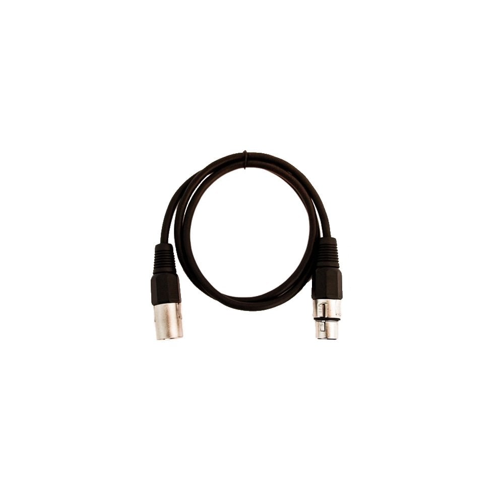 Pack of 5 Black 3 Pin XLR Line Female Socket to Male Plug Patch Lead 1M