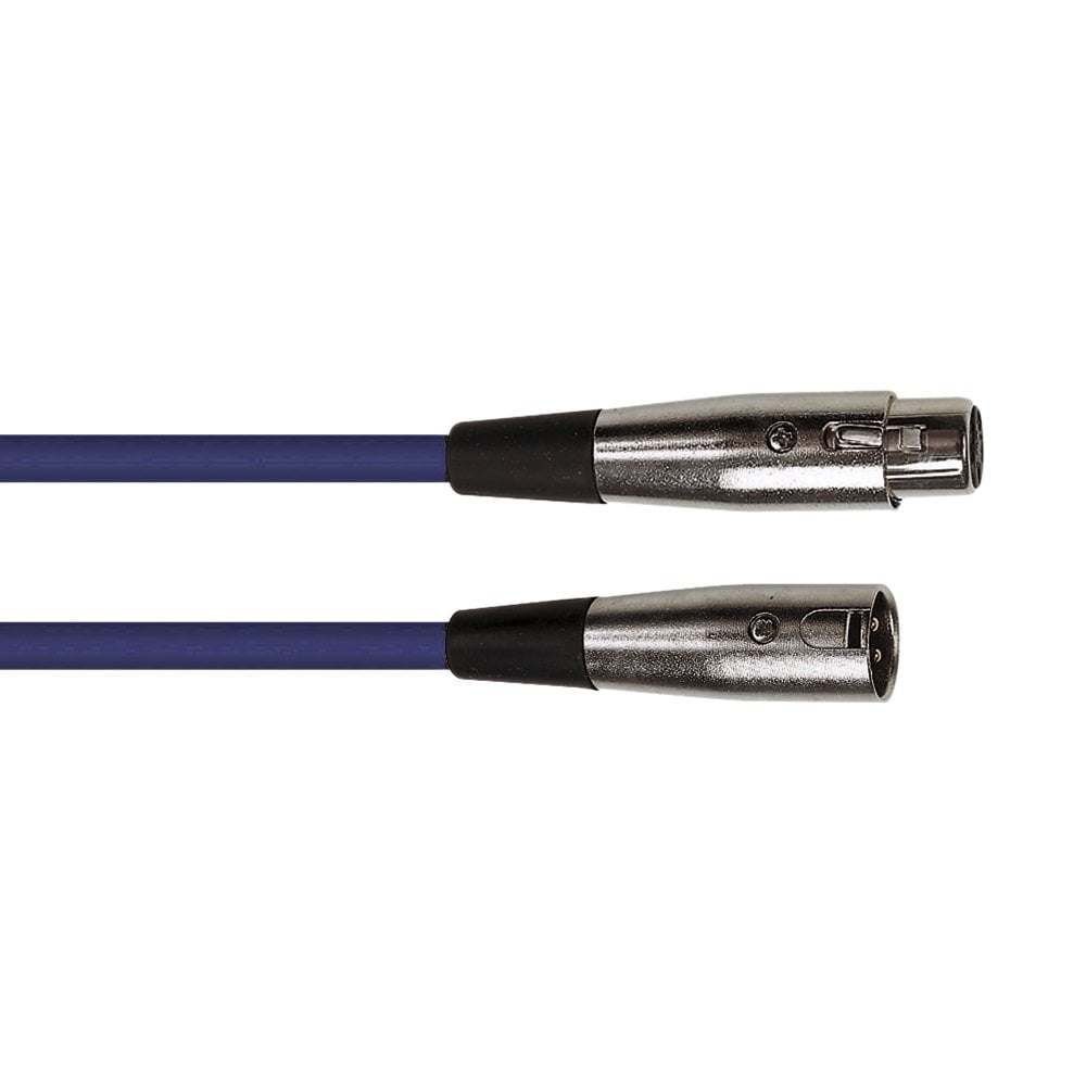 Pack of 5 Blue 3 Pin XLR Line Female Socket to Male Plug Patch Lead 1M