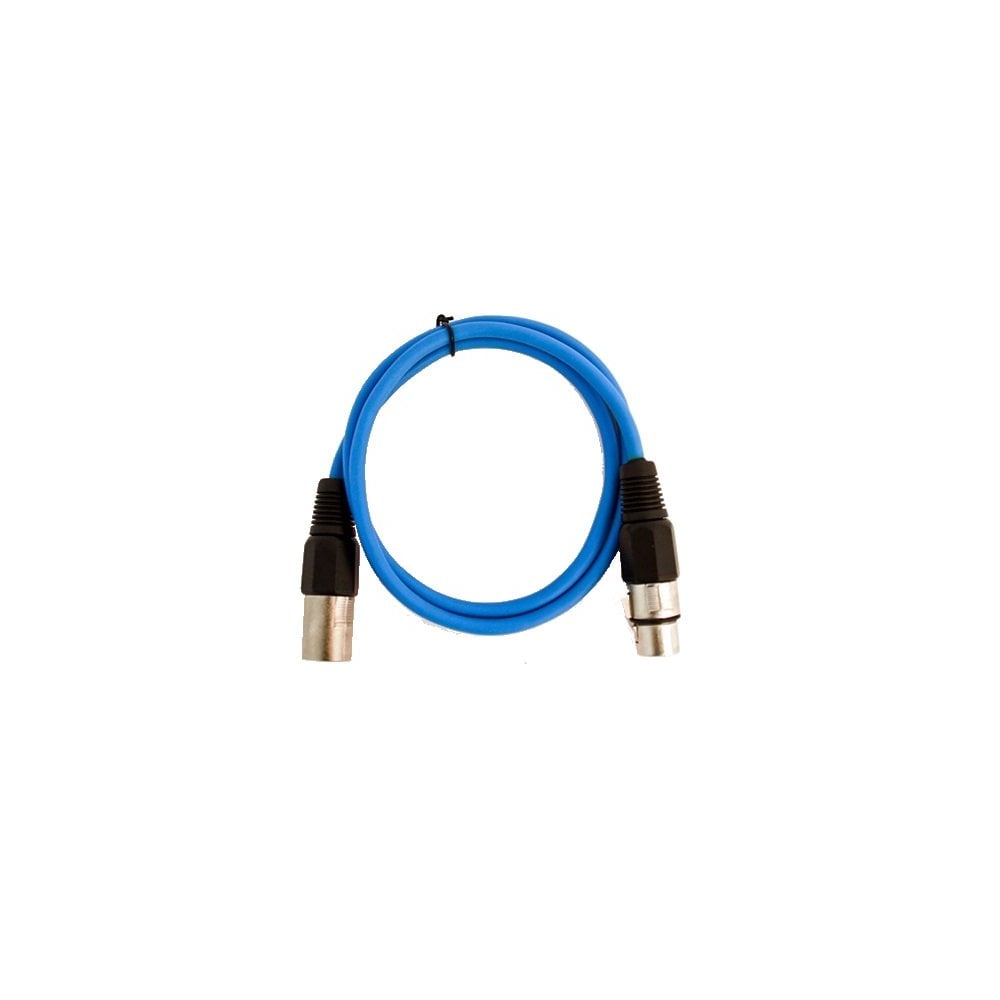 Pack of 5 Blue 3 Pin XLR Line Female Socket to Male Plug Patch Lead 1M