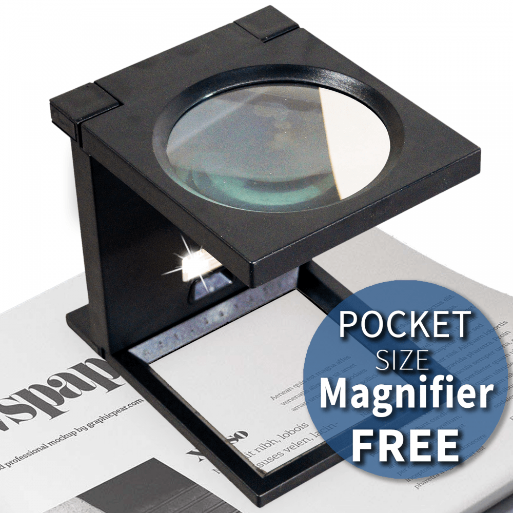 Folding 2.5X and 5X Magnifier with LED Lights