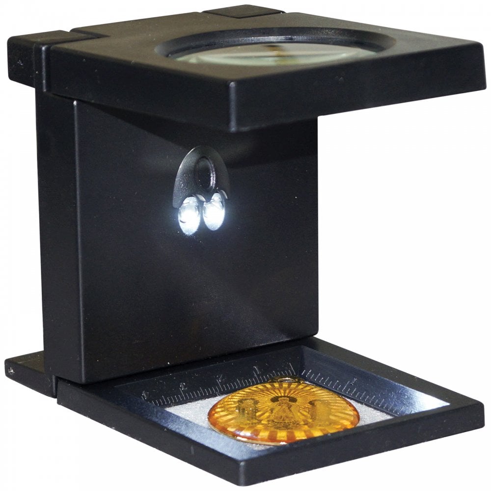Folding 2.5X and 5X Magnifier with LED Lights