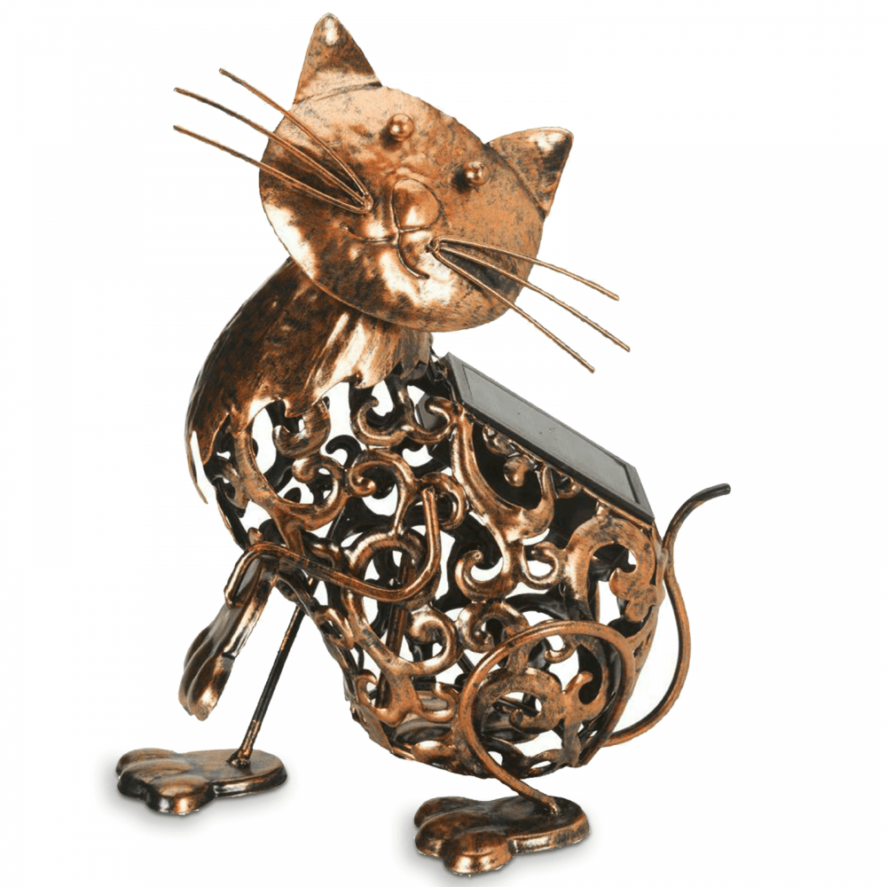 Solar Power LED Silhouette Cat Garden Light