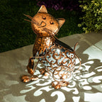 Solar Power LED Silhouette Cat Garden Light