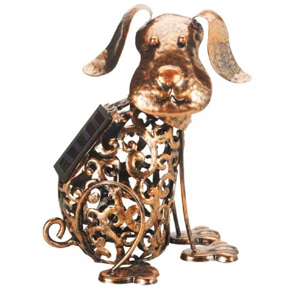 Solar Power LED Silhouette Dog Garden Light
