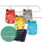 8 Glass Jar Multi Coloured LED Festoon String Lights