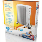 11 Fin Oil Filled Radiator 2.5kW with Timer White