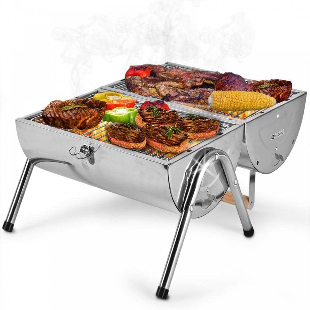 Double Barrel Portable Barbecue BBQ Grill