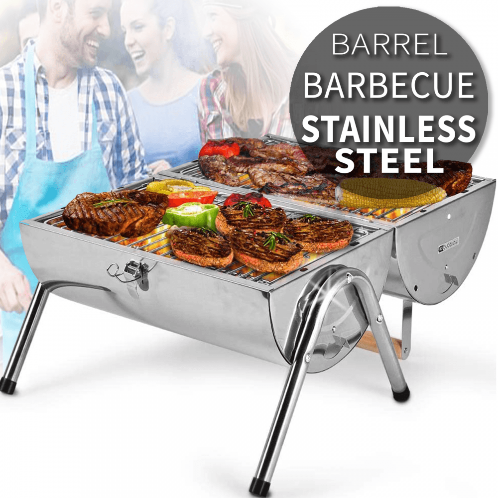 Double Barrel Portable Barbecue BBQ Grill