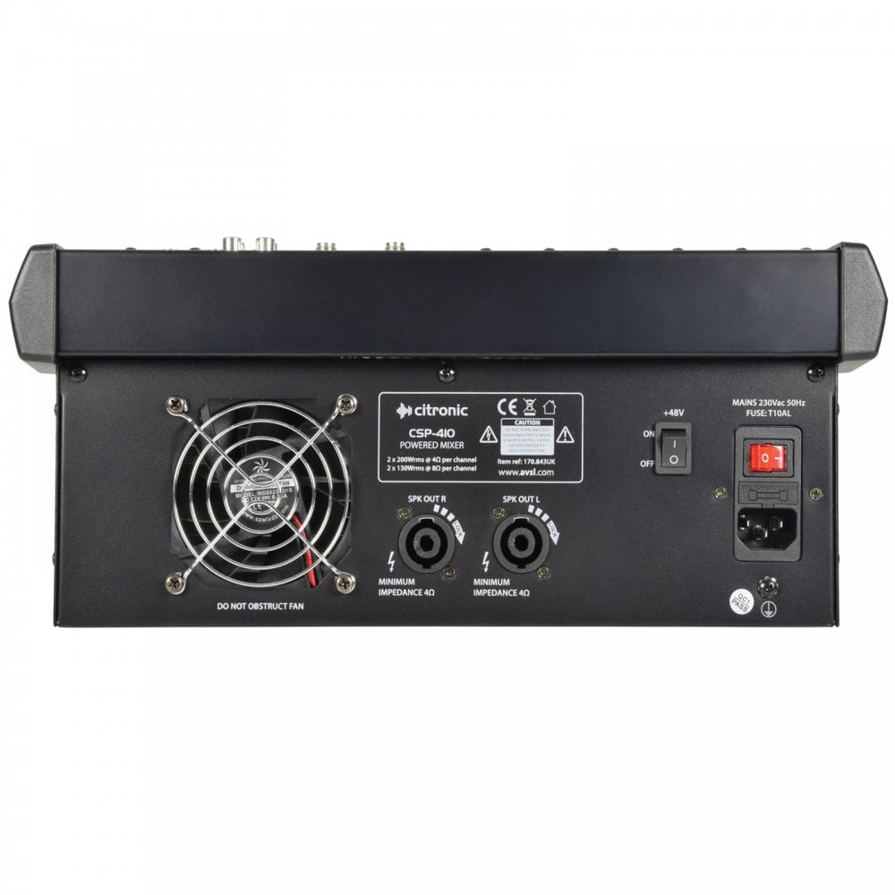 CSP-410 10-Channel Compact Powered Mixer Amplifier 400w RMS Digital DSP FX