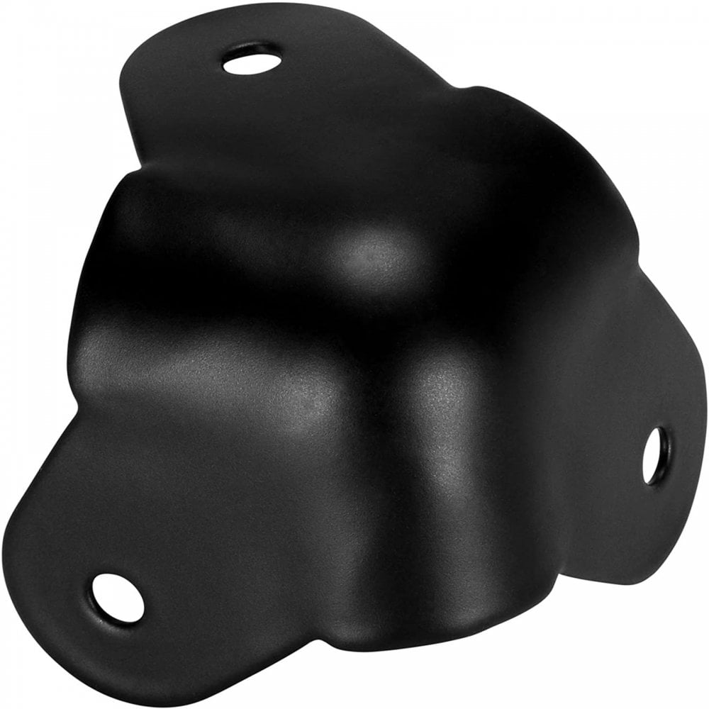 4 Matt Black Metal Ball Corners with 3 Mounting Legs