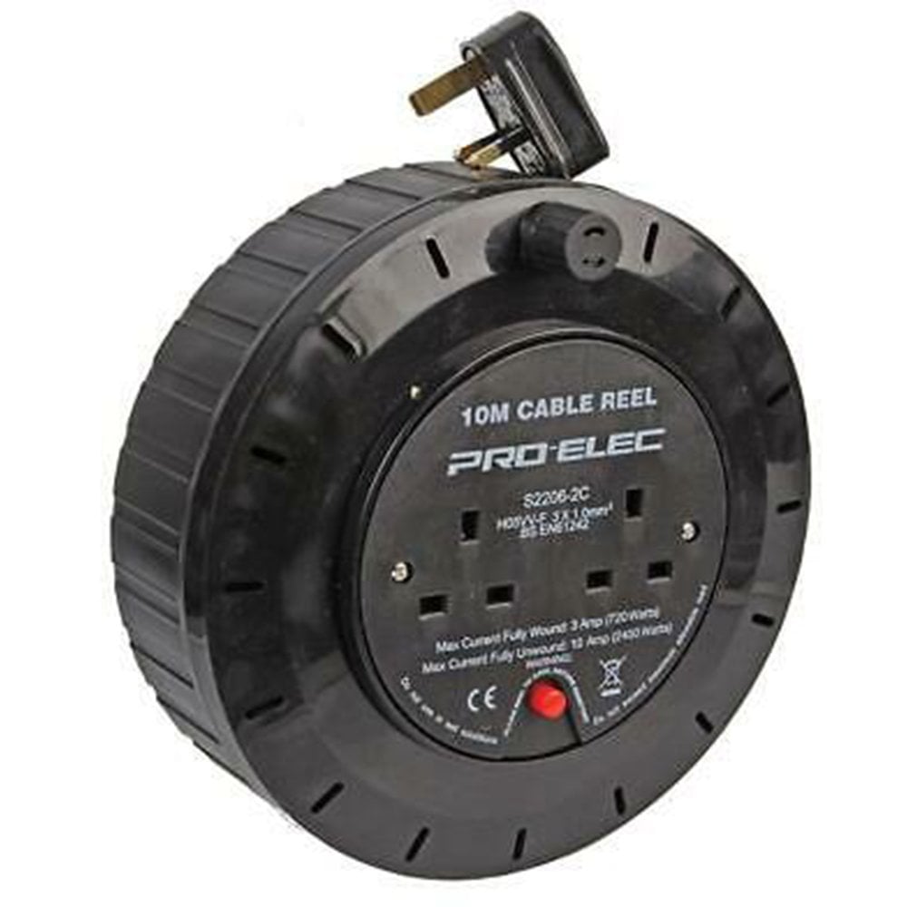 5m 2 Gang UK Mains Socket 10A Open Cable Reel