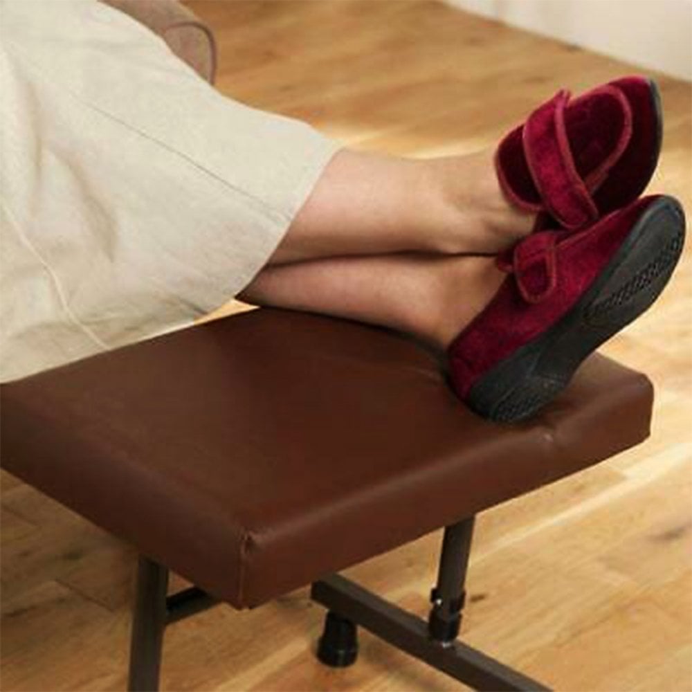 Beaumont Adjustable Foot Stool Leg Rest With Rubber Feet