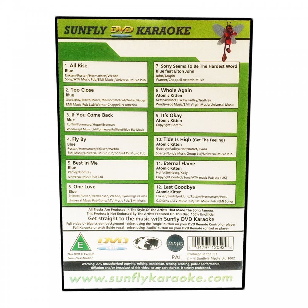 Karaoke DVD Blue Atomic Kitten - Full Video / Blue Options - All Region
